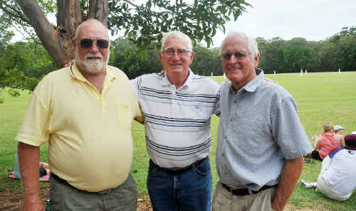 Founding Diggers members Rod Kratz, innaugural captain Dave Heptonstall and Bill Mackay enjoy the nostalgia as the ‘legends’ match begins at Fitzroy Oval. Founding Diggers members Rod Kratz, innaugural captain Dave Heptonstall and Bill Mackay enjoy the nostalgia as the ‘legends’ match begins at Fitzroy Oval.